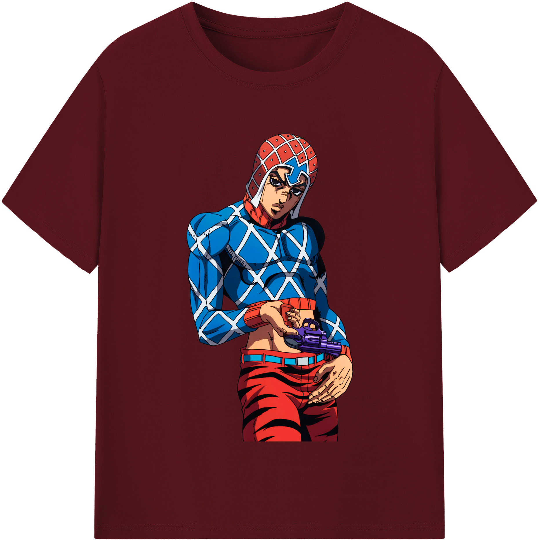 （画像用） ジョジョの奇妙な冒険 グイード?ミスタ JoJo's Bizarre Adventure Guido Mista 綿100％半袖Tシャツ（フロントプリント）